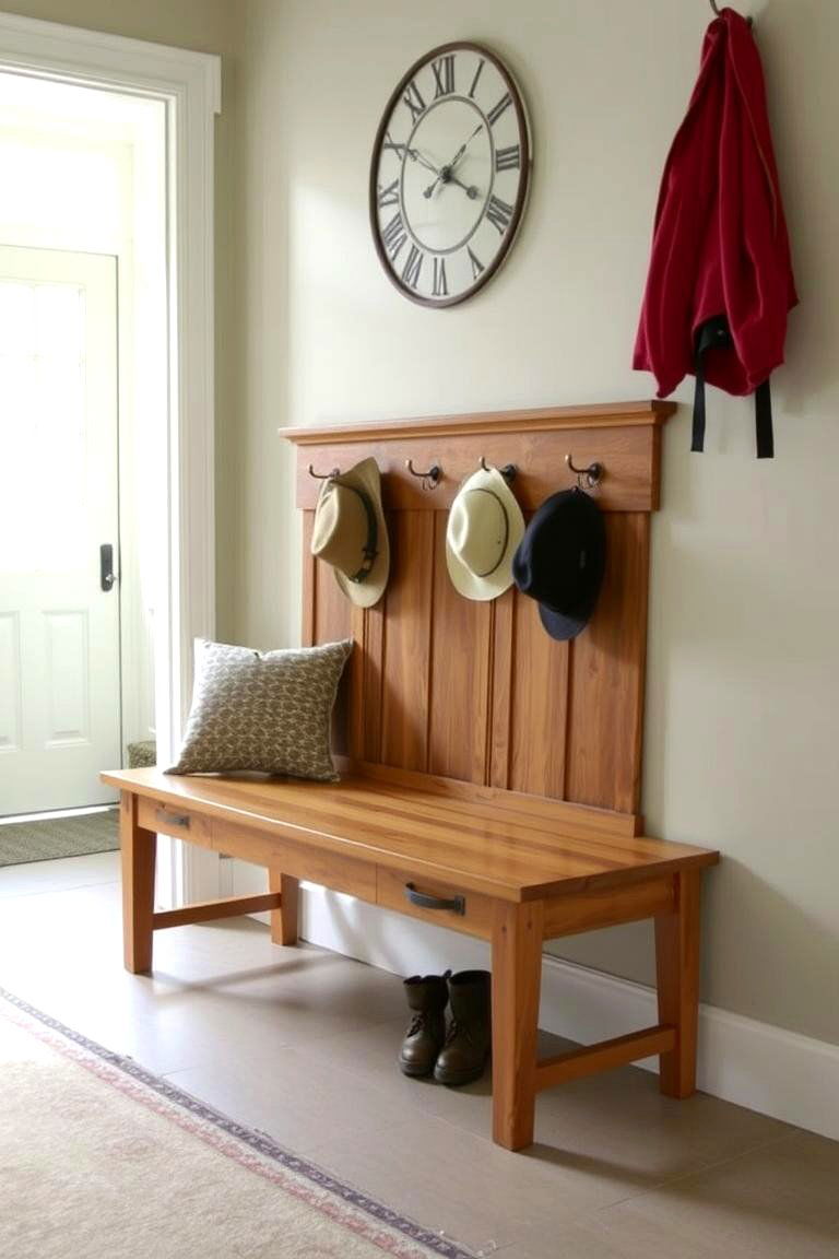 Entryway Bench with Hat Storage - 24 Hat Rack Ideas