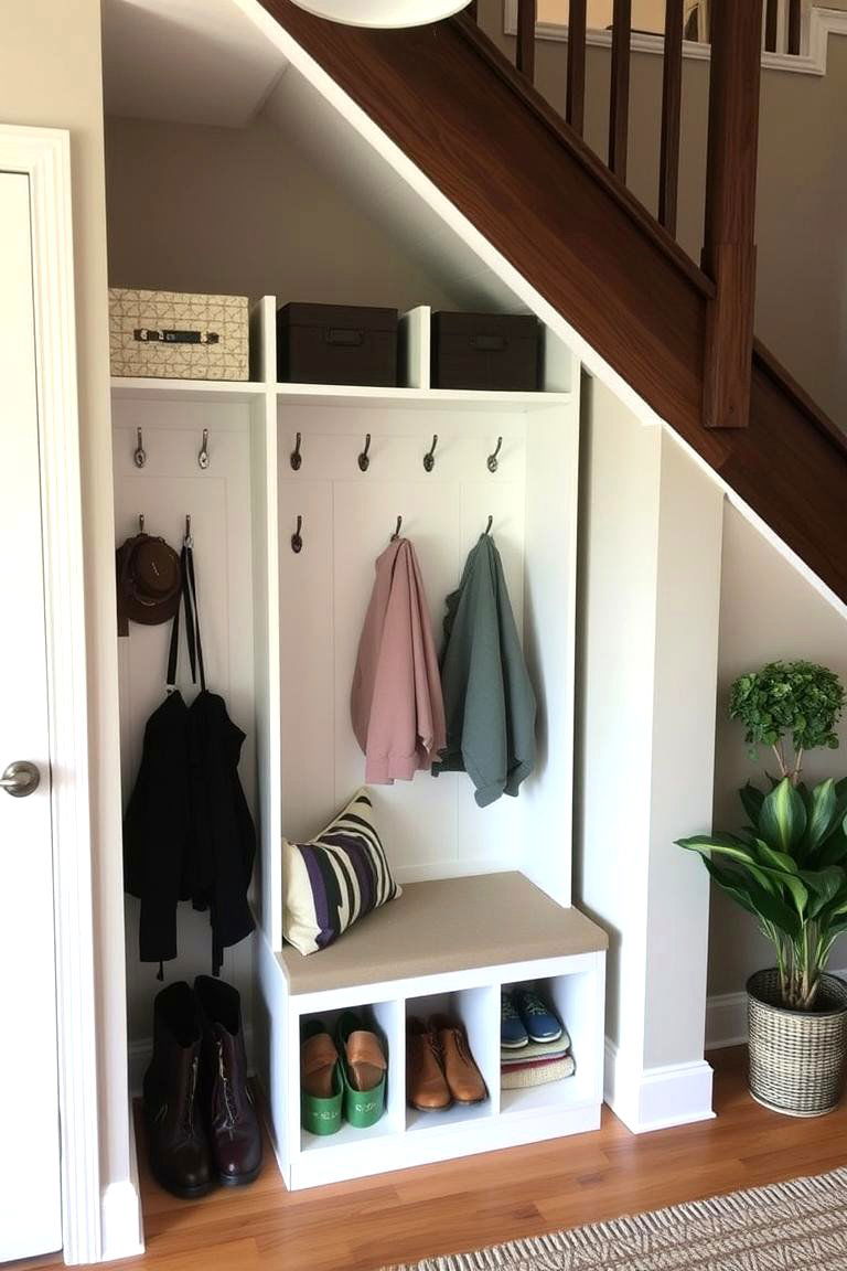 Entryway Organizer Station - 24 Under Stair Storage Ideas