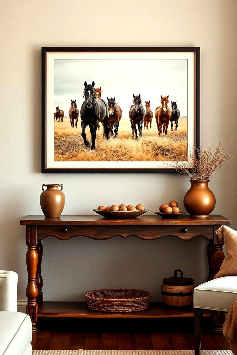 Equestrian Inspired Art - 24 Western Living Room Ideas