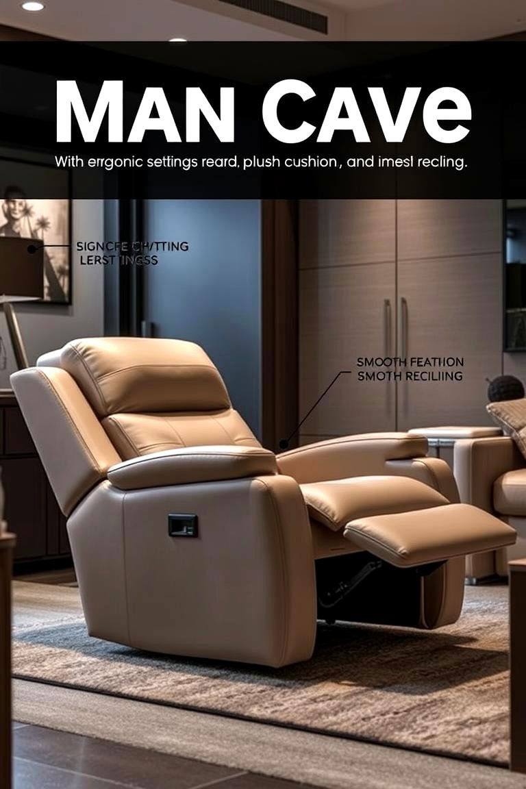 Ergonomic Recliner for Ultimate Comfort - 24 Man Cave Seating Ideas