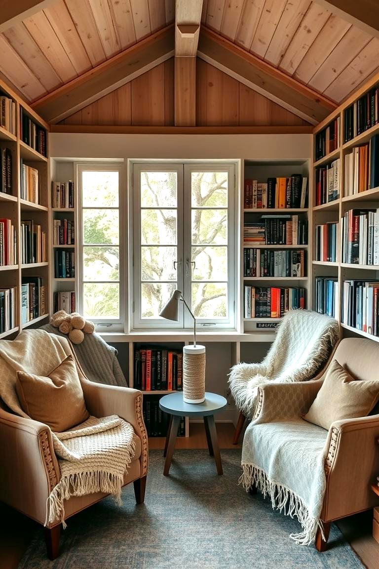 Escape into Literature in a Cozy Reading Nook - 24 Garden Shed Ideas