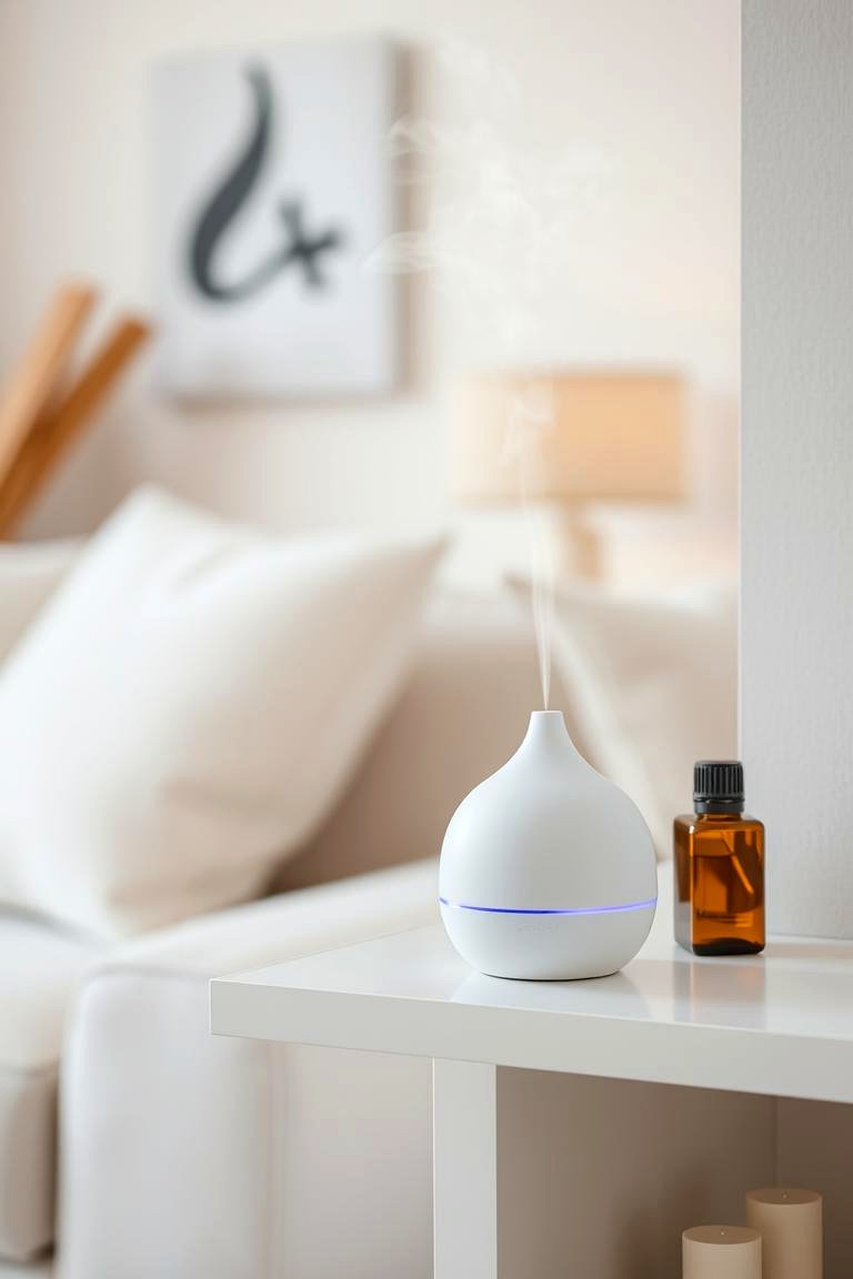 Essential Oil Diffuser for Sensory Harmony - 24 Zen Living Room Ideas