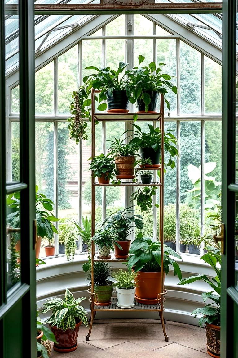 Etagere Plant Stands - 24 Greenhouse Shelving Ideas