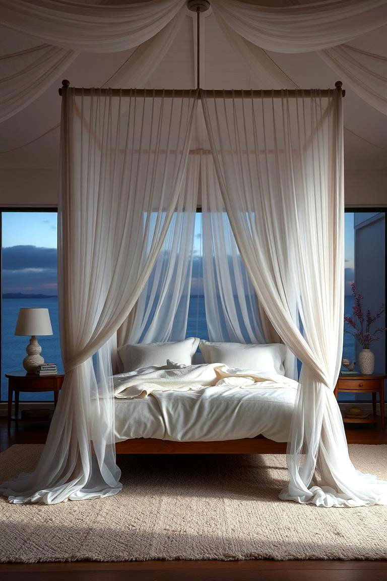 Ethereal Canopy Bed Designs - 24 Boho Beach Bedroom Ideas