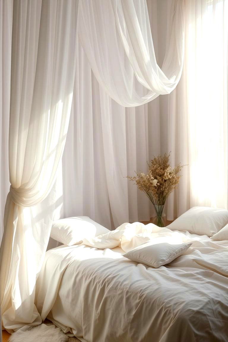 Ethereal Draperies and Light Fabrics - 24 Cottagecore Bedroom Ideas