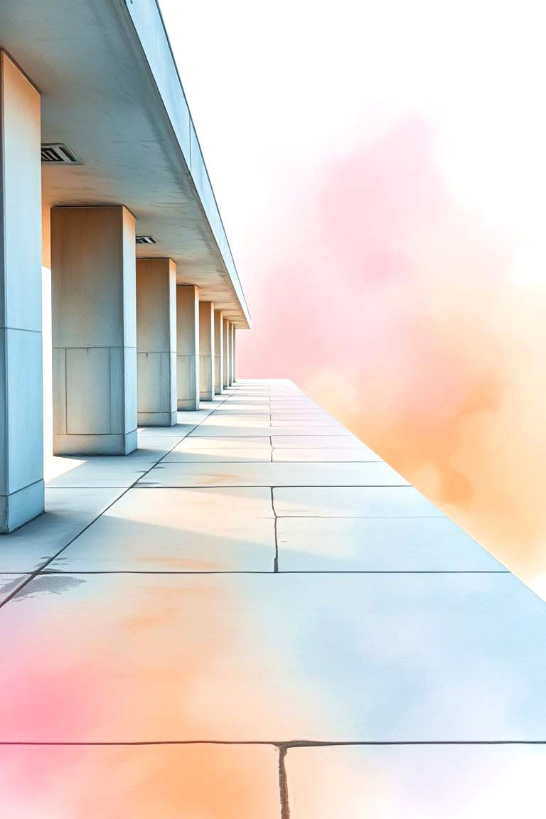Ethereal Watercolor Washes - 24 Concrete Walkway Painting Ideas