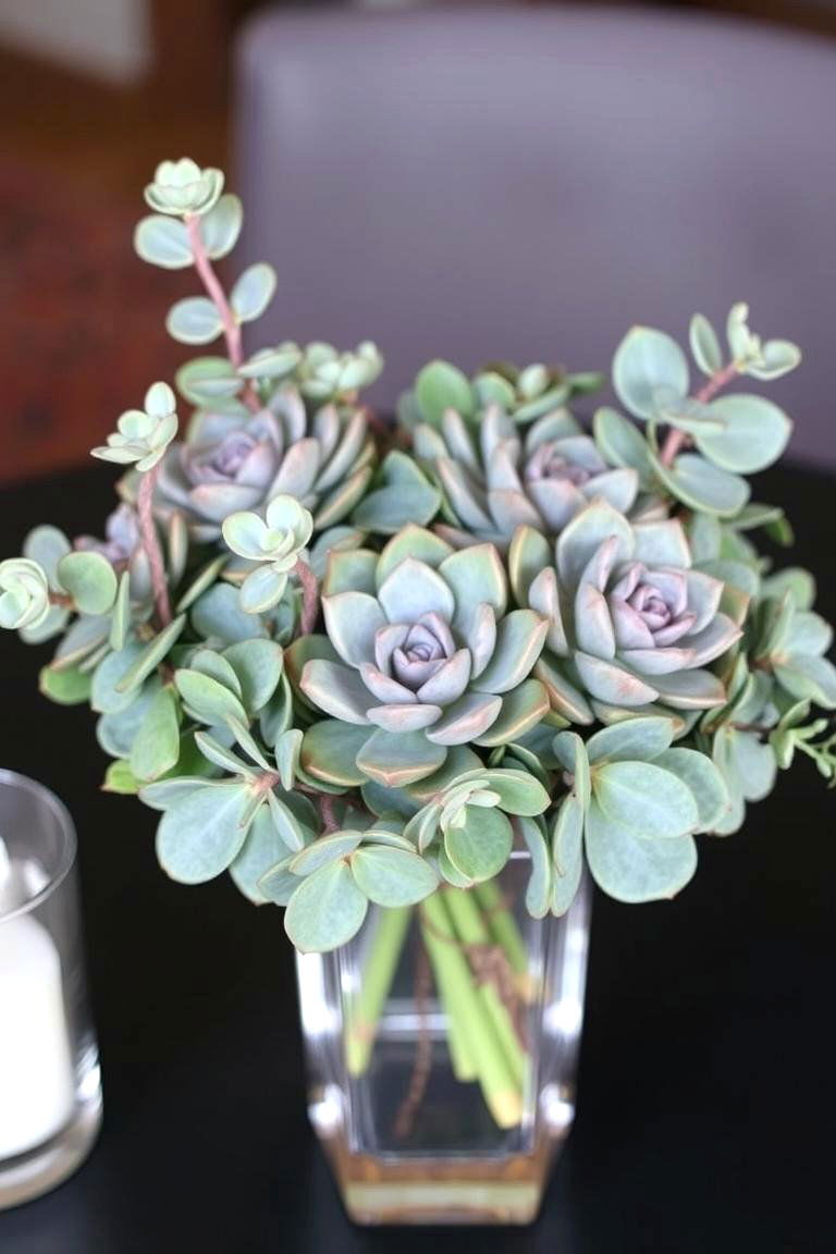 Eucalyptus and Succulent Centerpieces - 24 Eucalyptus Wedding Centerpieces