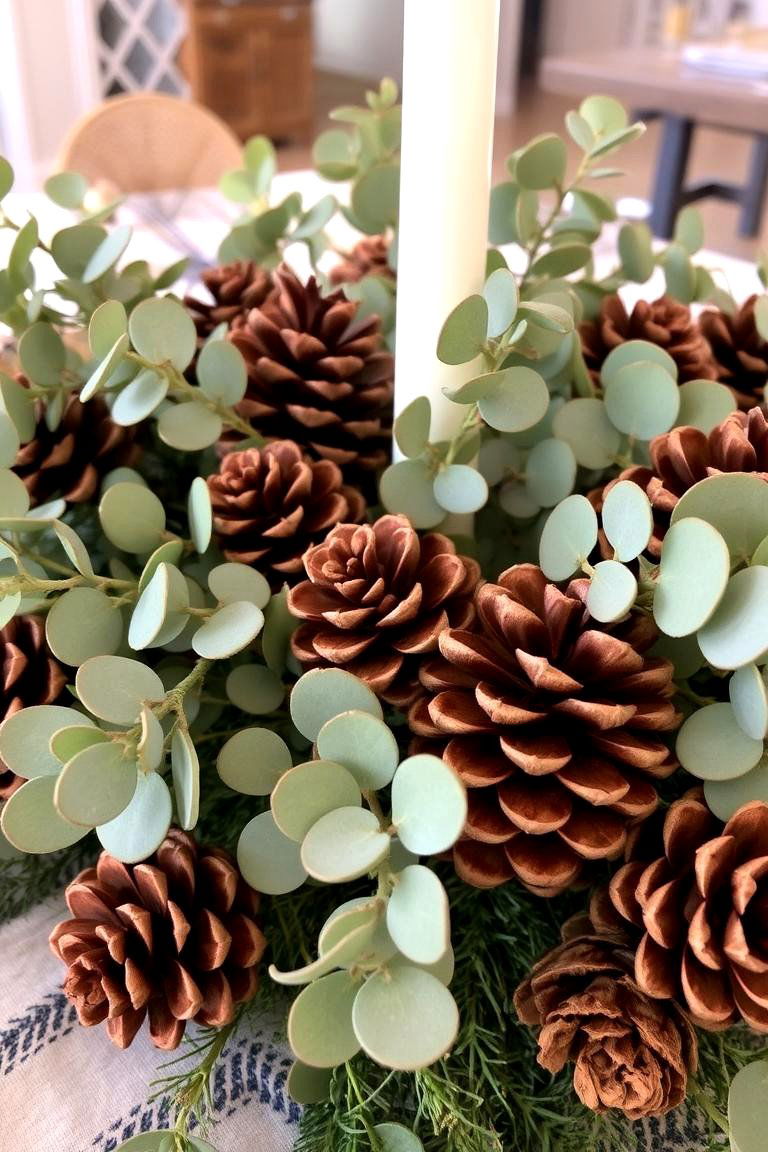 Eucalyptus with Pine Cones - 24 Eucalyptus Wedding Centerpieces