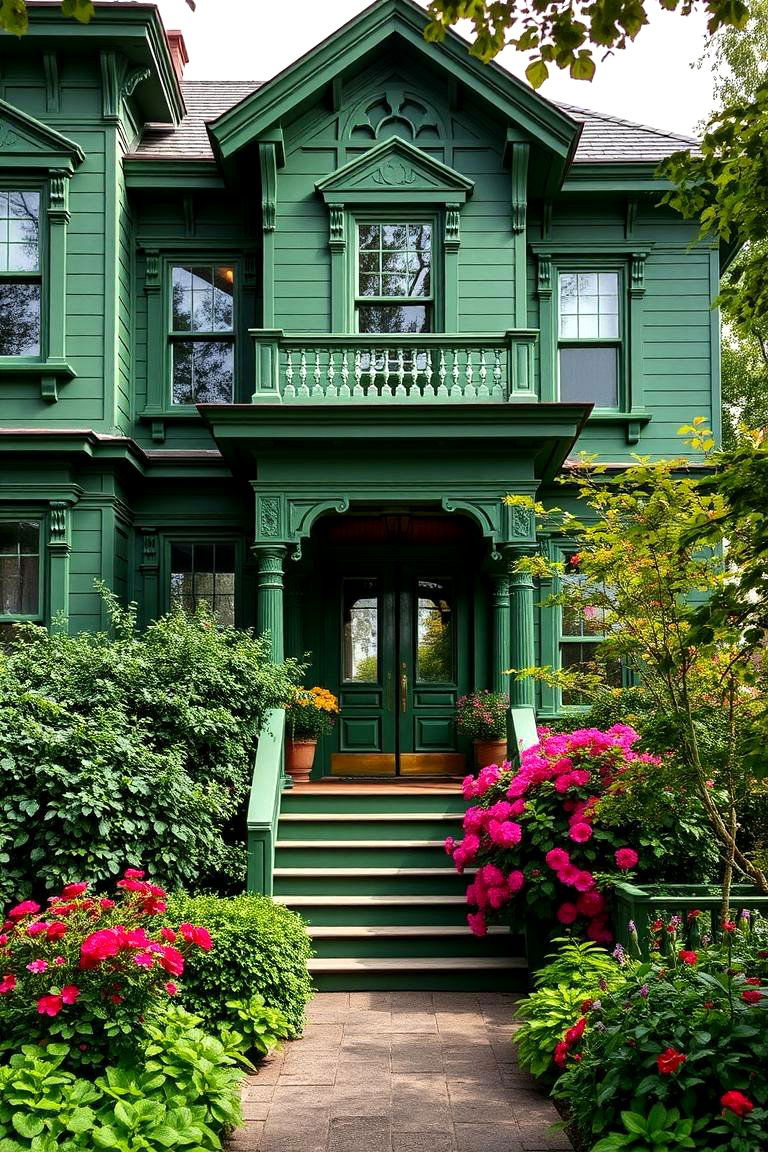Evergreen Essence - 24 Green Victorian House Colors
