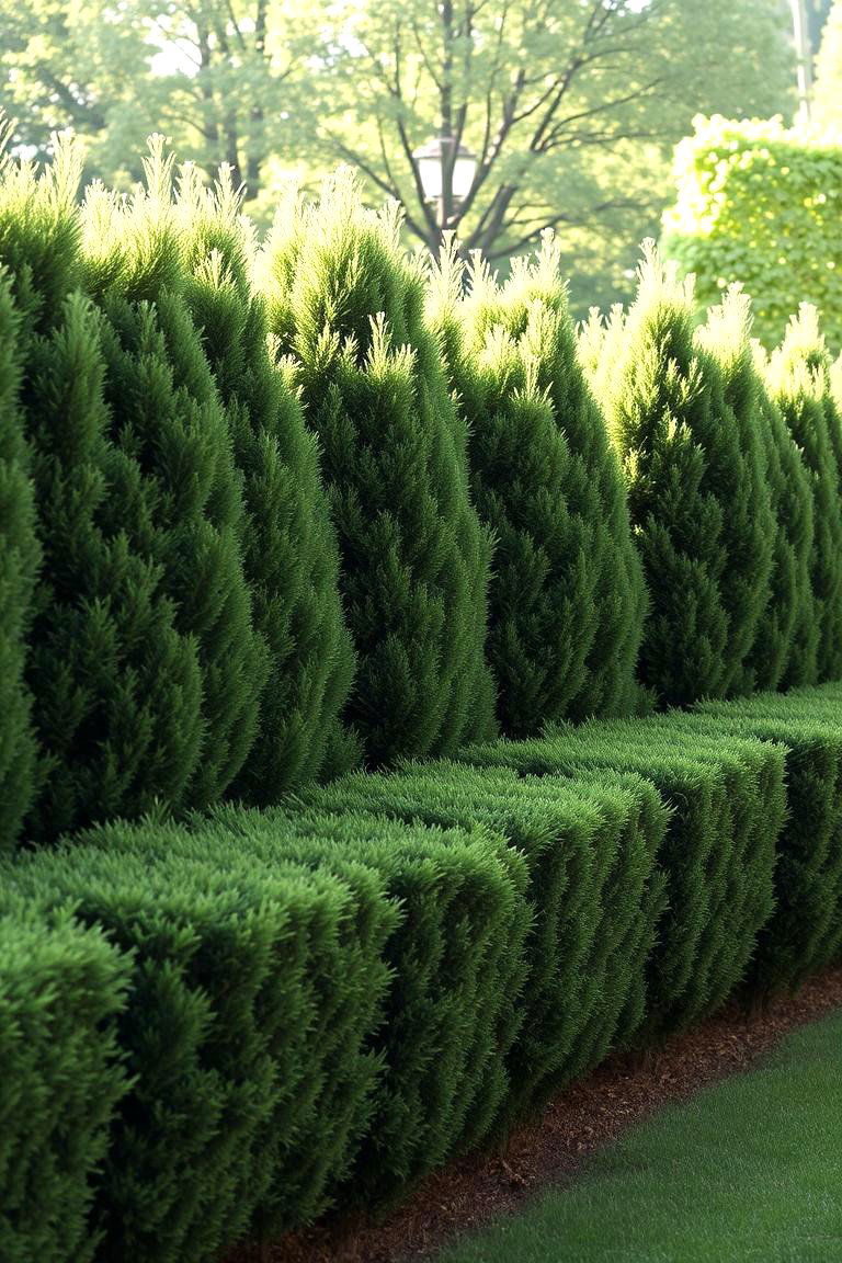 Evergreen Hedges for Privacy - 24 Front Yard Evergreen Landscaping Ideas