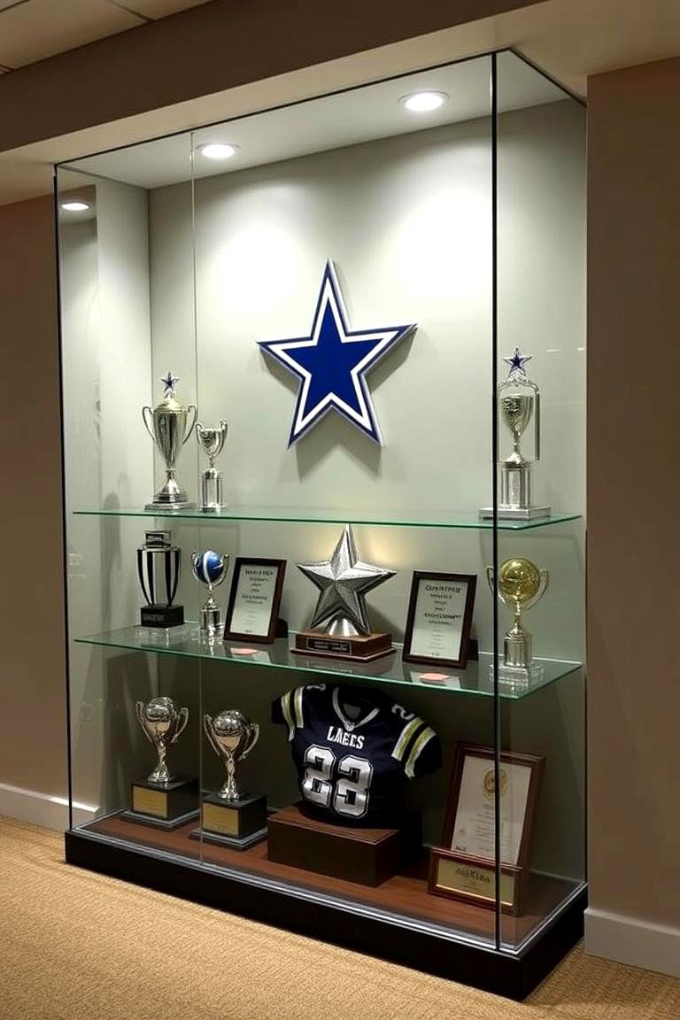 Exclusive Trophy Case for Cowboys Wins - 24 Dallas Cowboys Man Cave Ideas