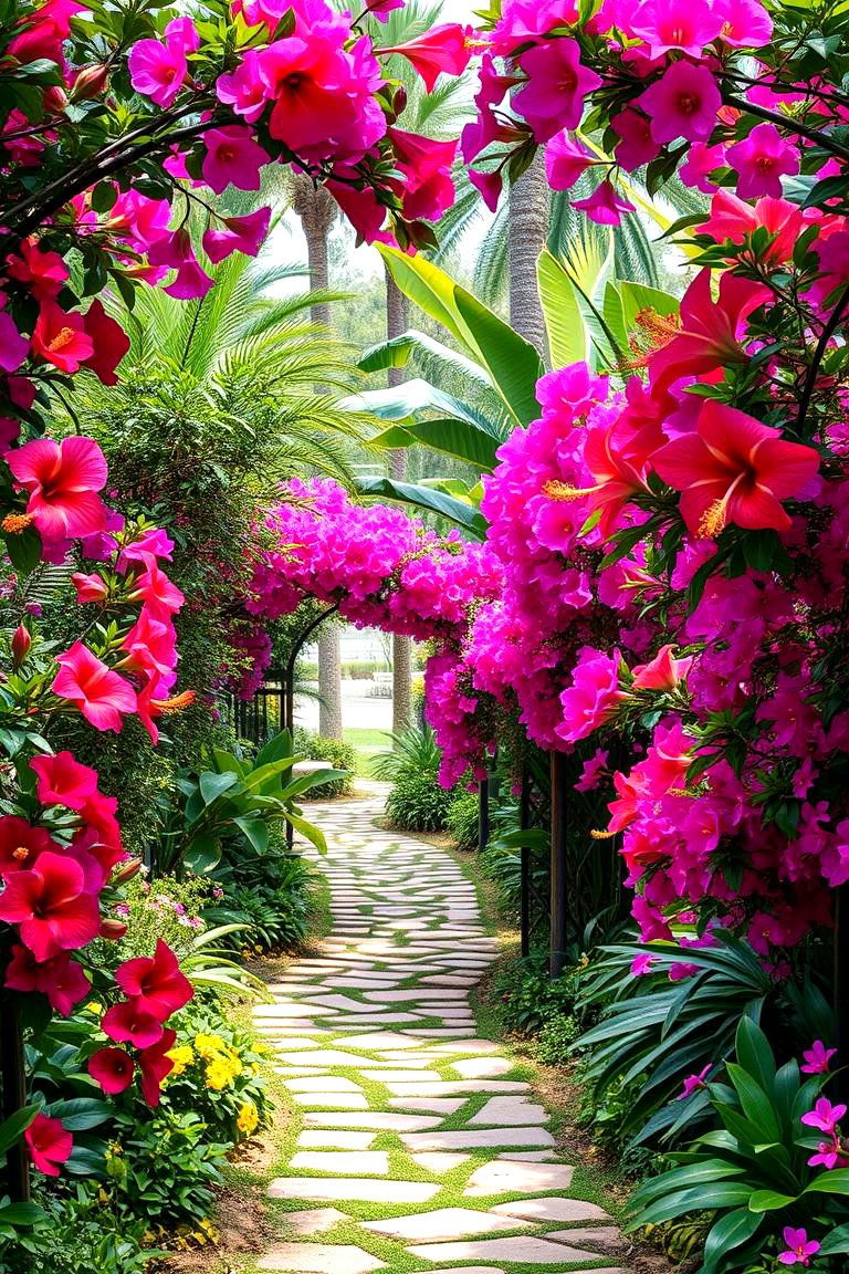 Exotic Flower Garden - 24 Tropical Backyard Ideas