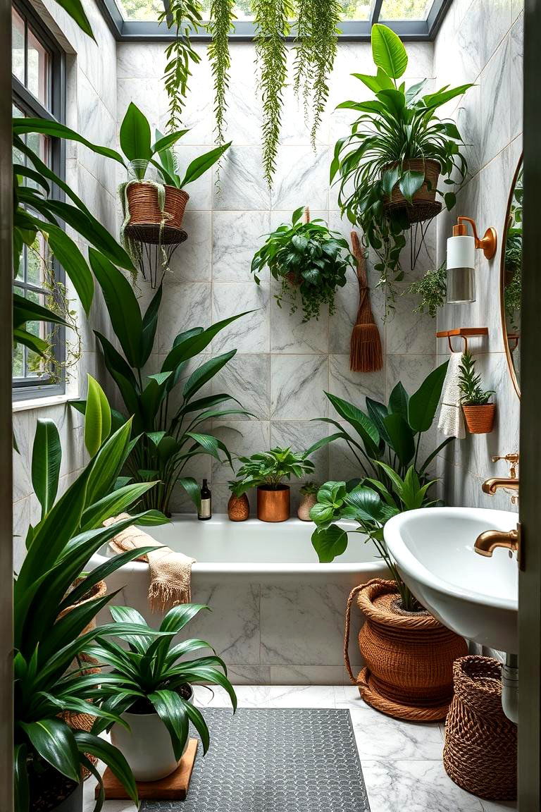 Exotic Plants and Greenery - 24 Boho Bathroom Ideas