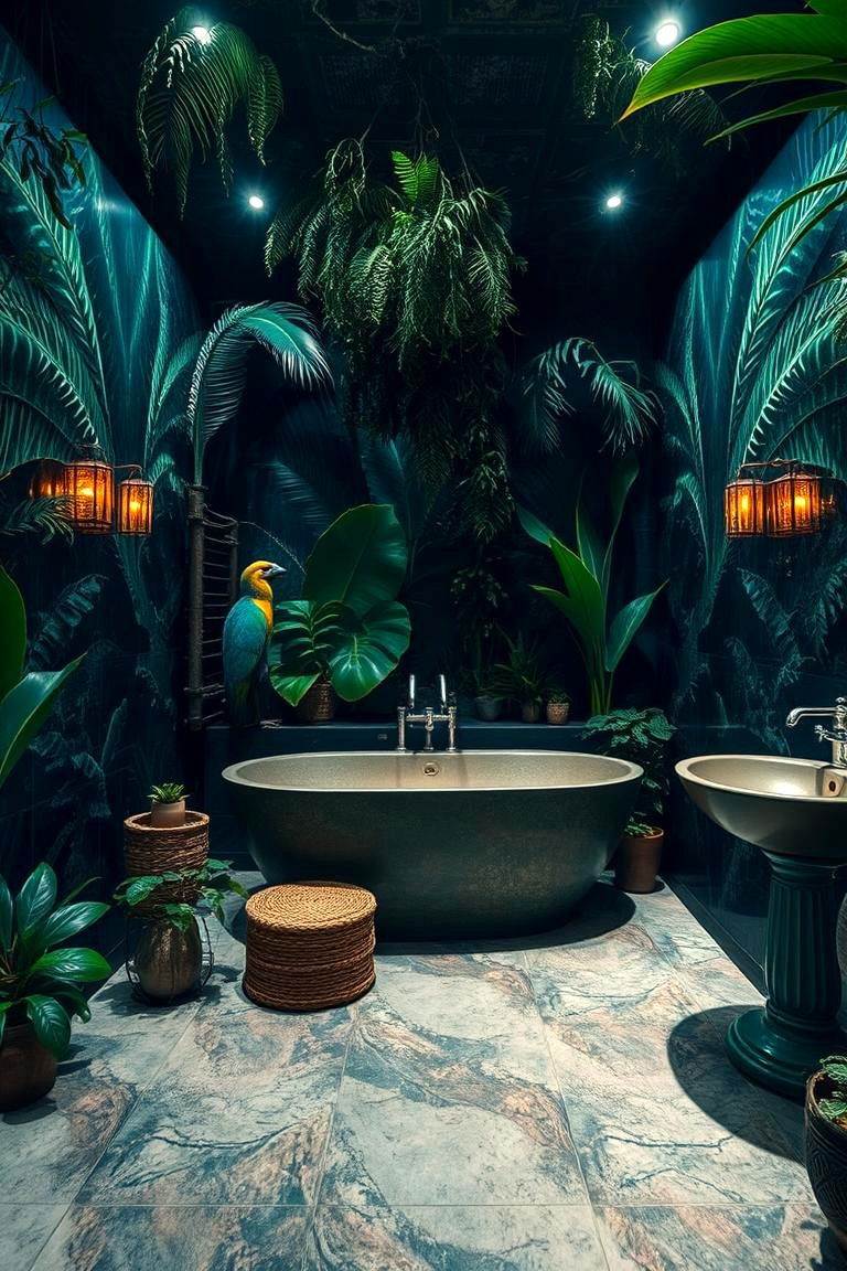 Exotic Rainforest Ambience - 24 Tropical Bathroom Ideas