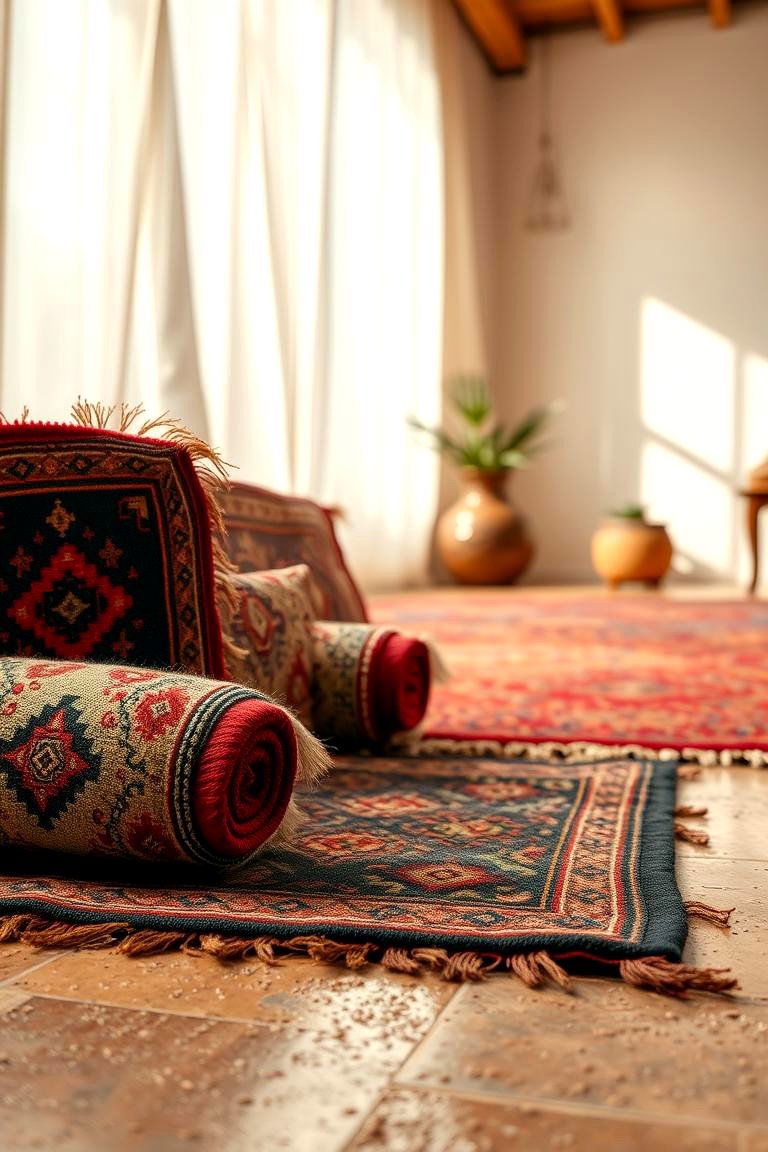 Exotic Rug Accents - 24 Colorful Boho Decor Ideas
