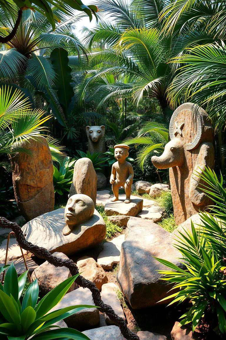 Exotic Sculpture Garden - 24 Tropical Backyard Ideas