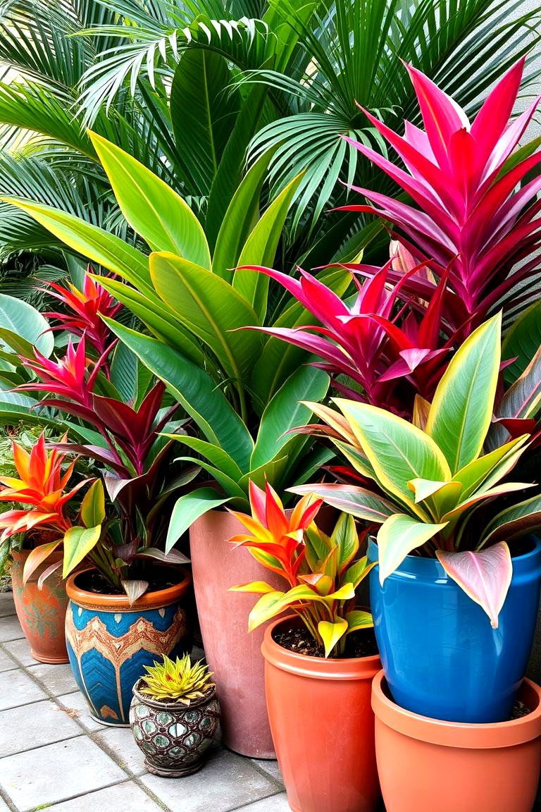 Exotic Tropical Blend - 24 Corner Garden Ideas With Pots