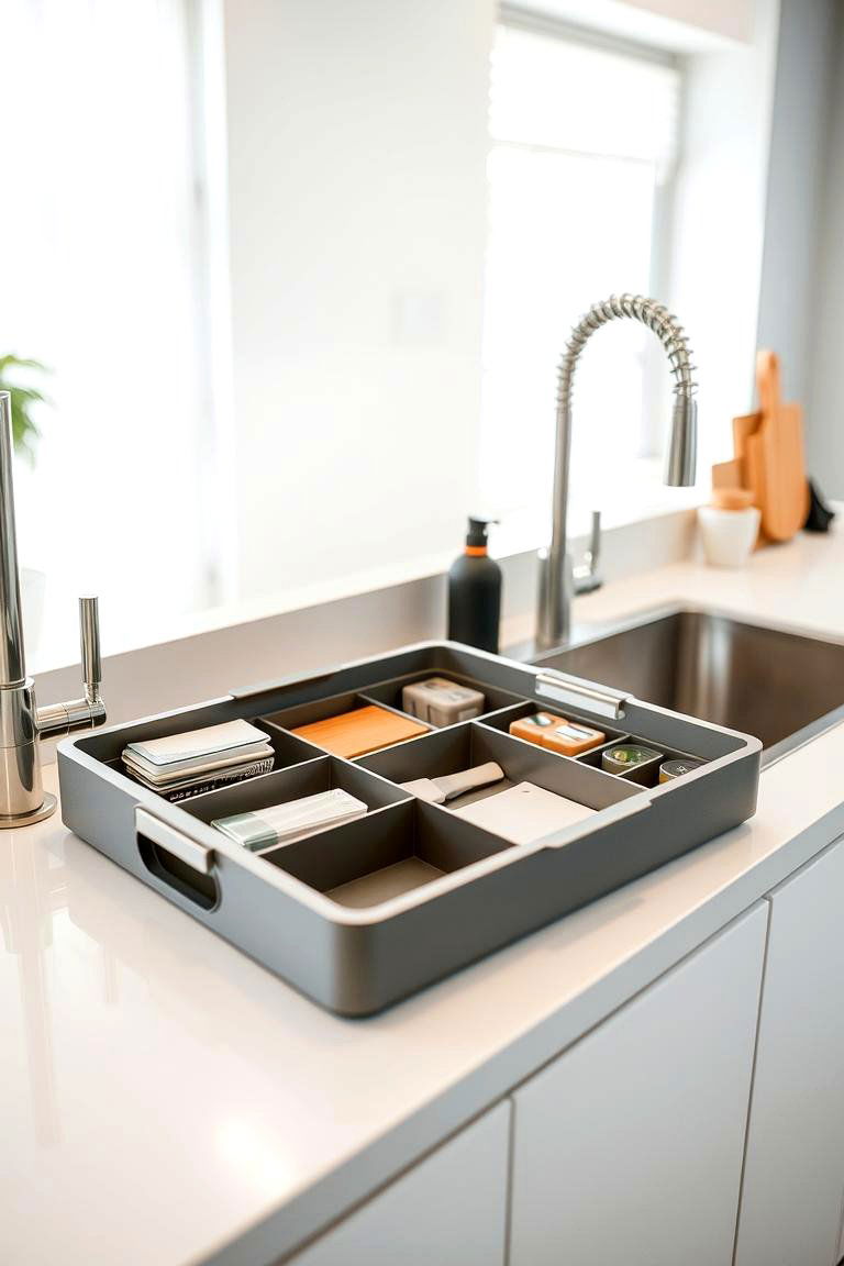 Expandable Organizing Tray for Small Spaces - 24 Kitchen Sink Organization Ideas