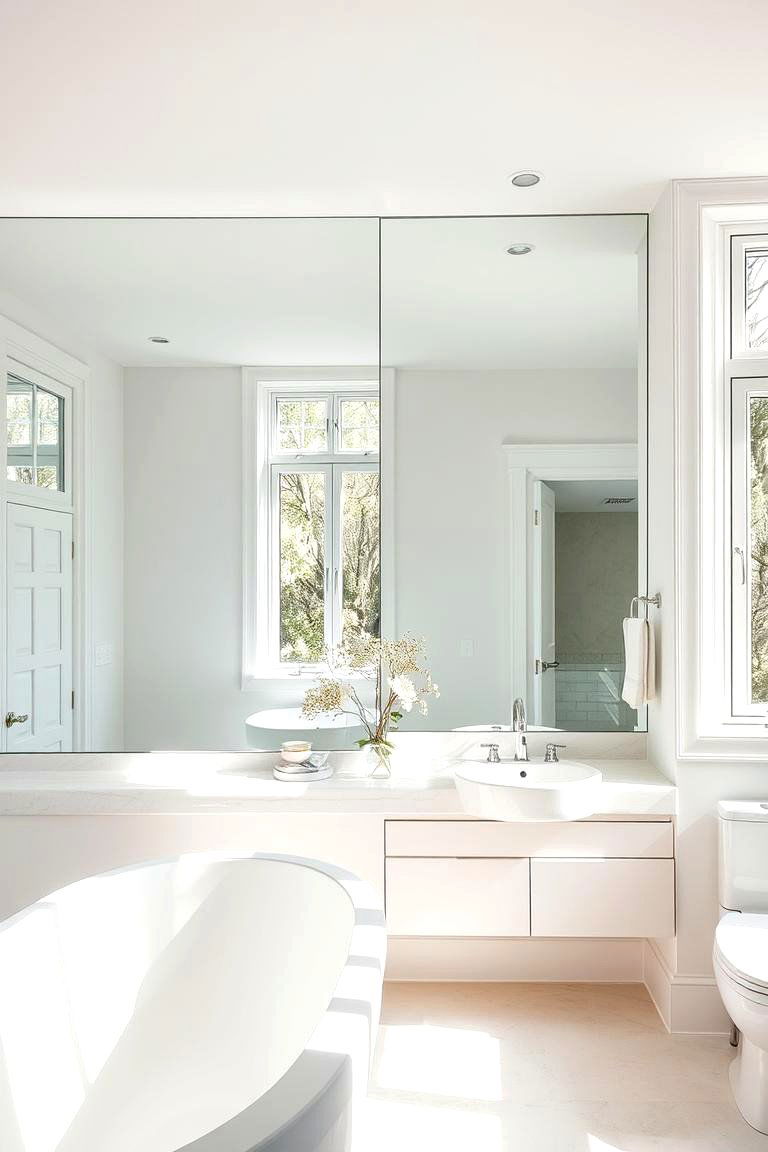 Expansive Mirrors for Light - 24 Spa Like Bathroom Ideas