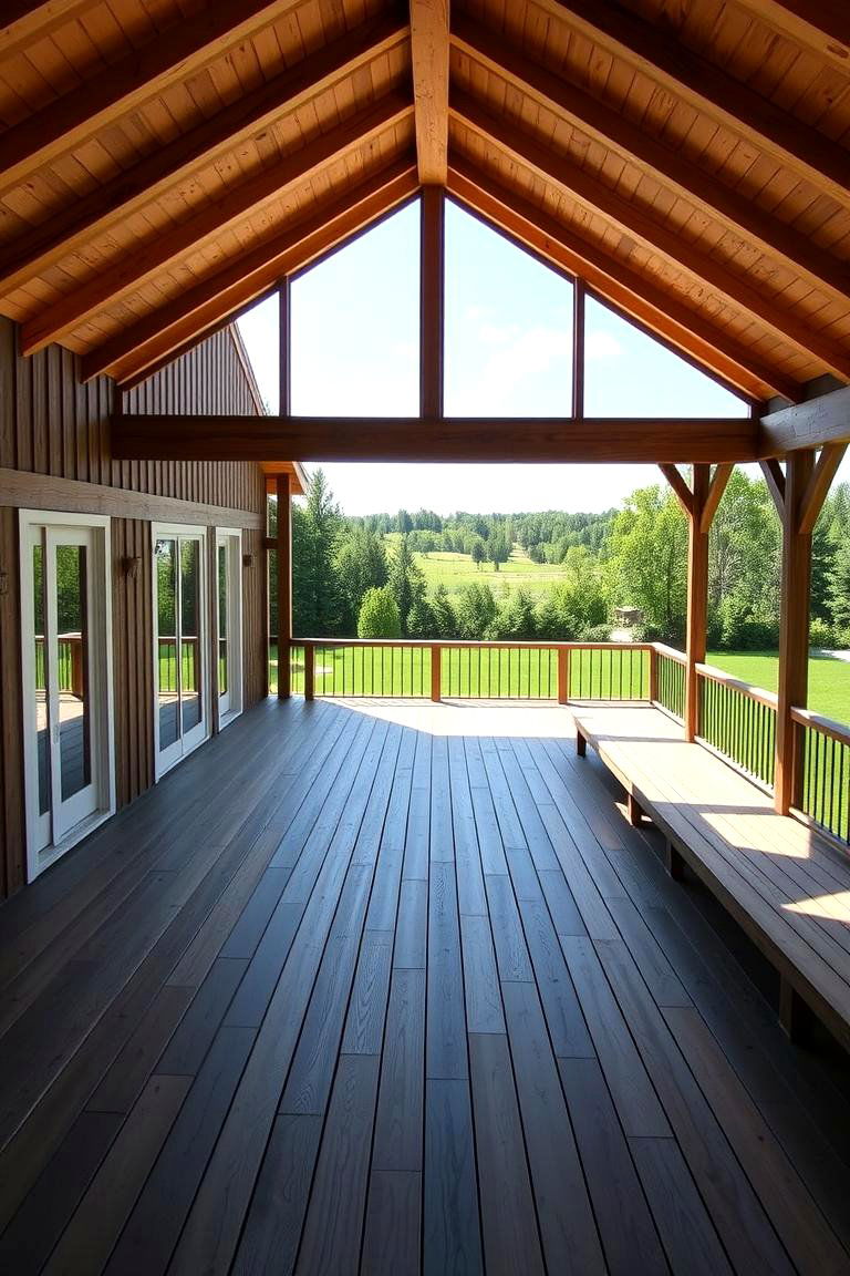 Expansive Outdoor Living with Wraparound Decks - 24 Pole Barn and Barndominium House Exteriors