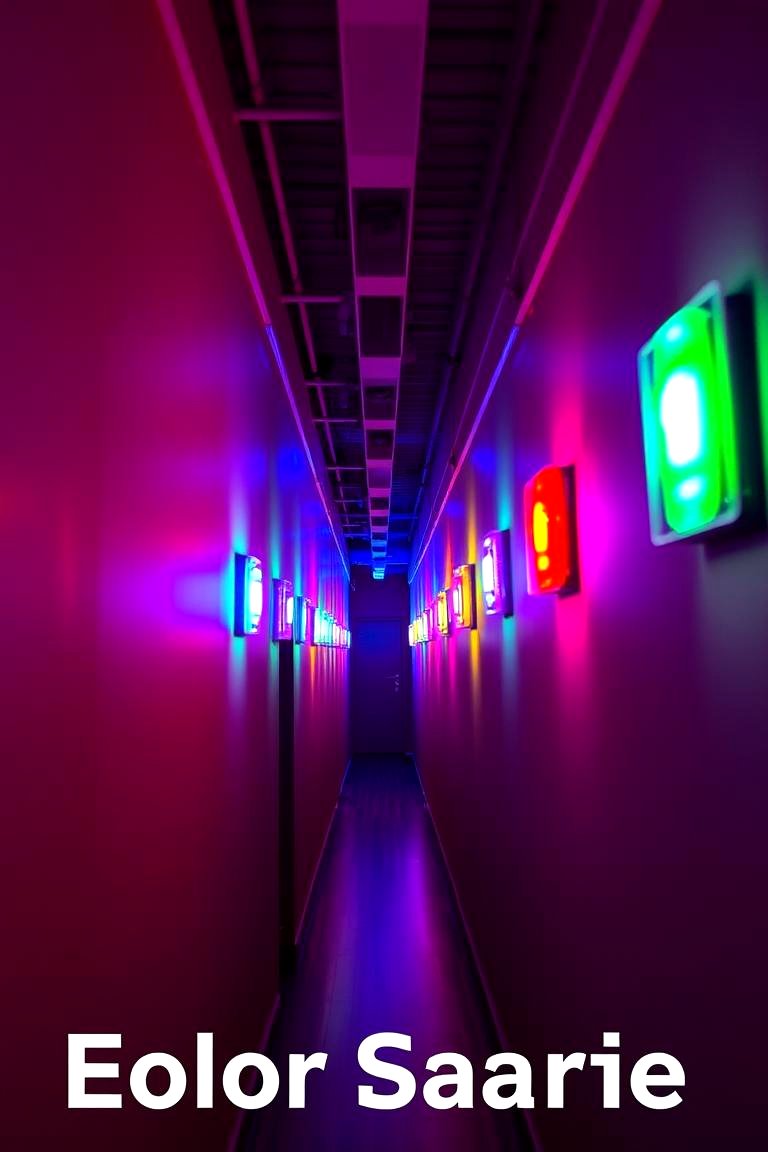 Experiment with Color Changing Lights - 24 Narrow Hallway Lighting Ideas