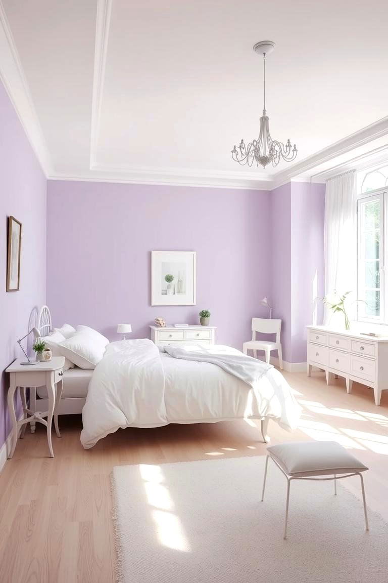 Explore the Softness of Lilac and White - 24 Purple Bedroom Ideas