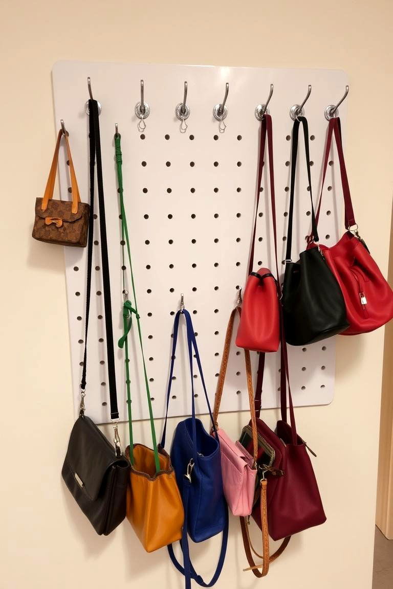 Explore the Versatility of Pegboards with Hooks - 24 Purse Storage Ideas