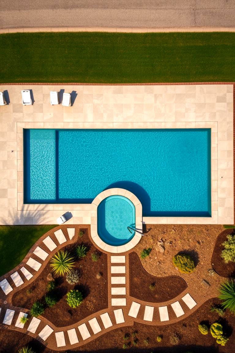 Exploring Different Hot Tub Integration Styles - 24 Rectangle Pool With Hot Tub