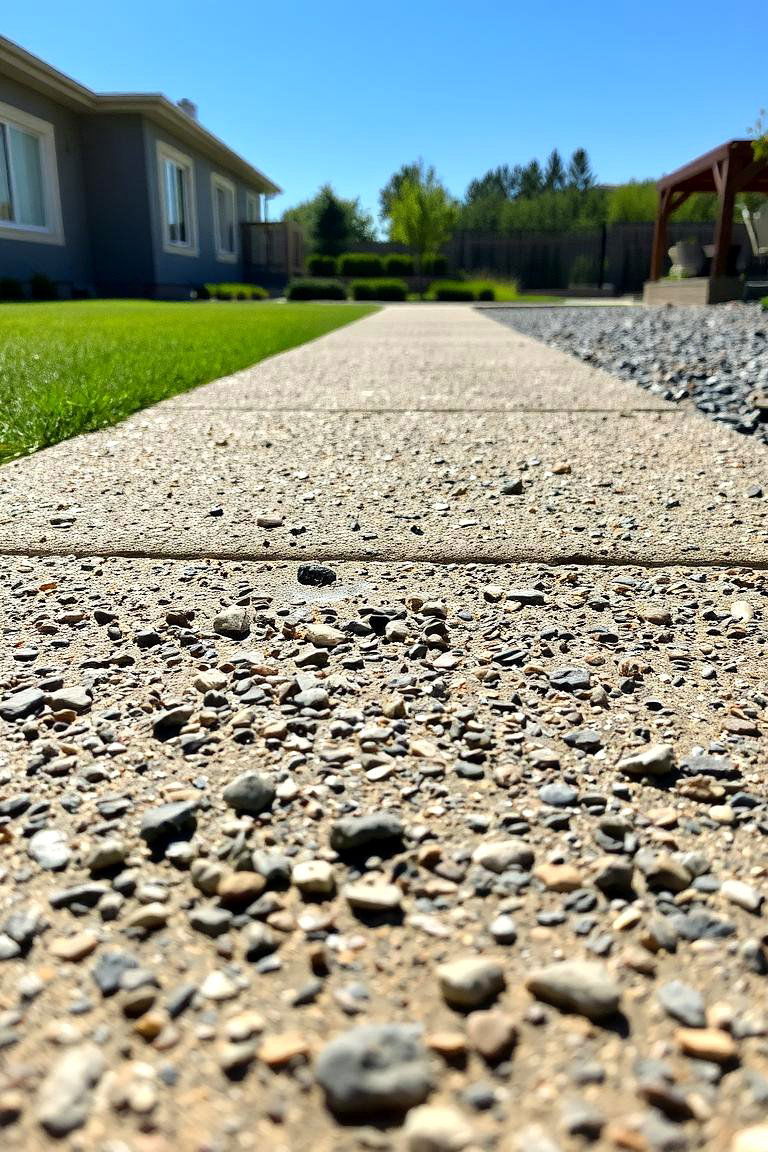Exposed Aggregate Concrete Pathway - 24 Concrete Walkway Ideas