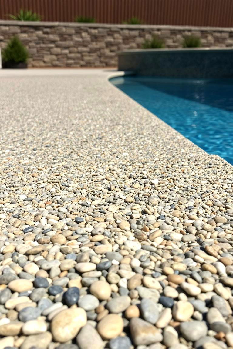 Exposed Aggregate Finishes - 24 Concrete Pool Deck Ideas