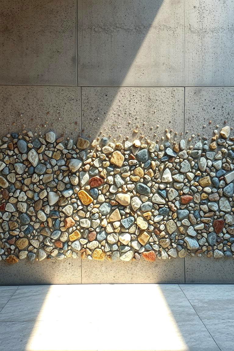 Exposed Aggregate Texture Wall - 24 Inexpensive Retaining Wall Ideas