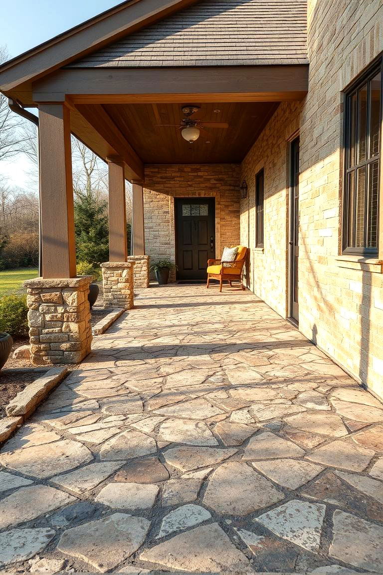 Exposed Aggregate Textures - 24 Concrete Porch Ideas