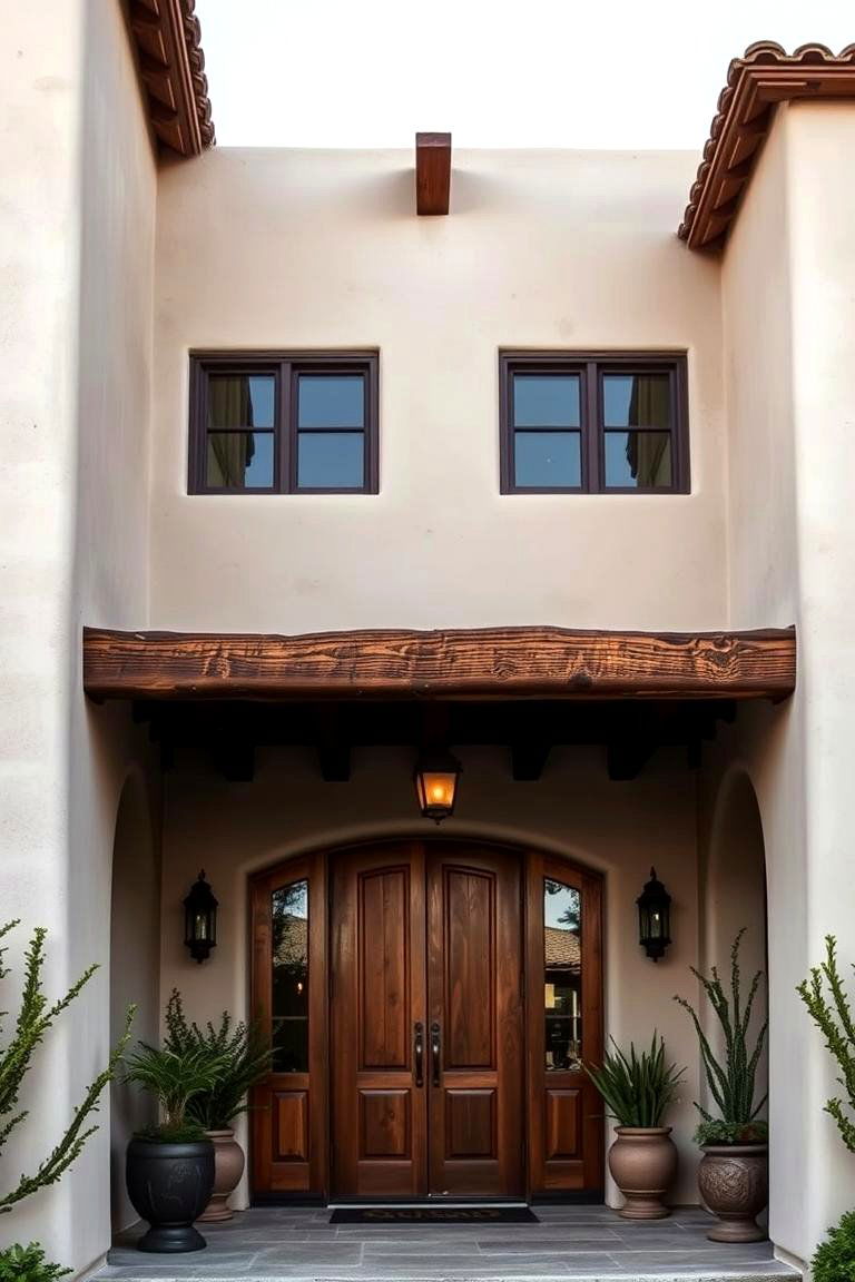 Exposed Beam Accents - 24 spanish style home exterior ideas