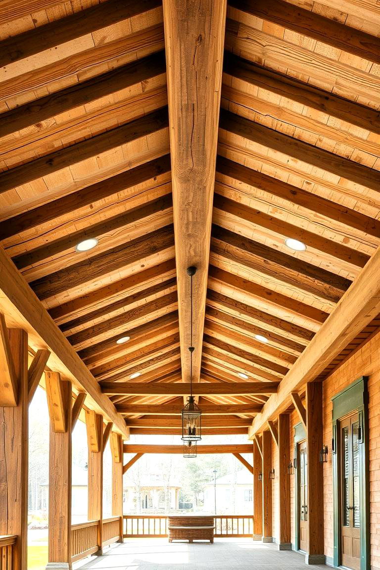 Exposed Beam Ceiling Charm - 24 Rustic Porch Ideas