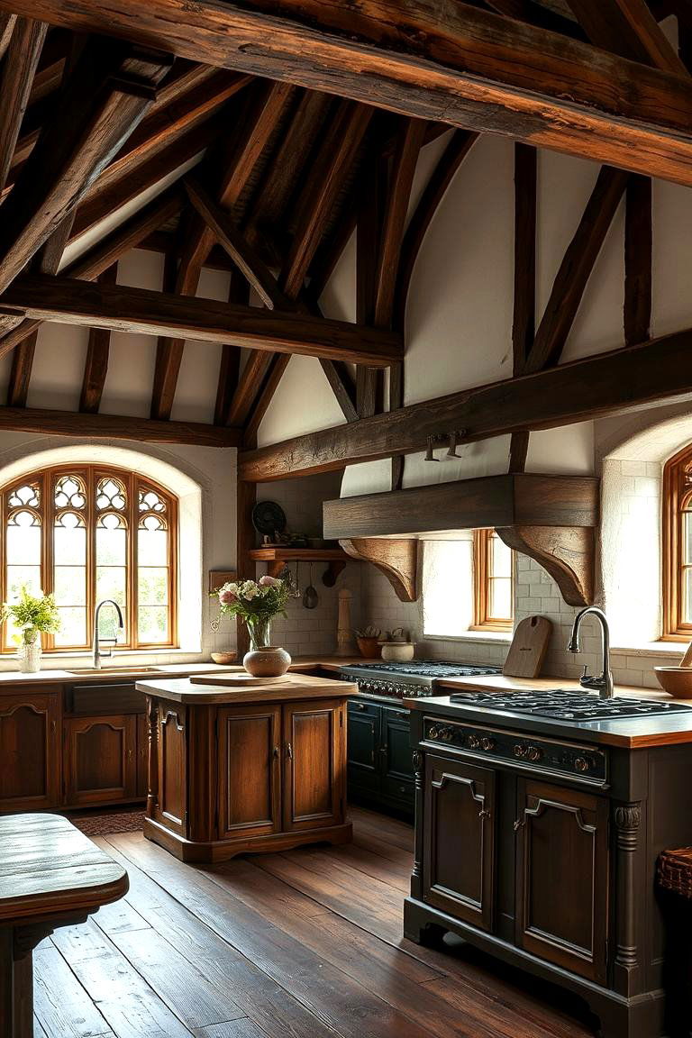 Exposed Beam Ceilings - 24 Tudor Kitchen Ideas