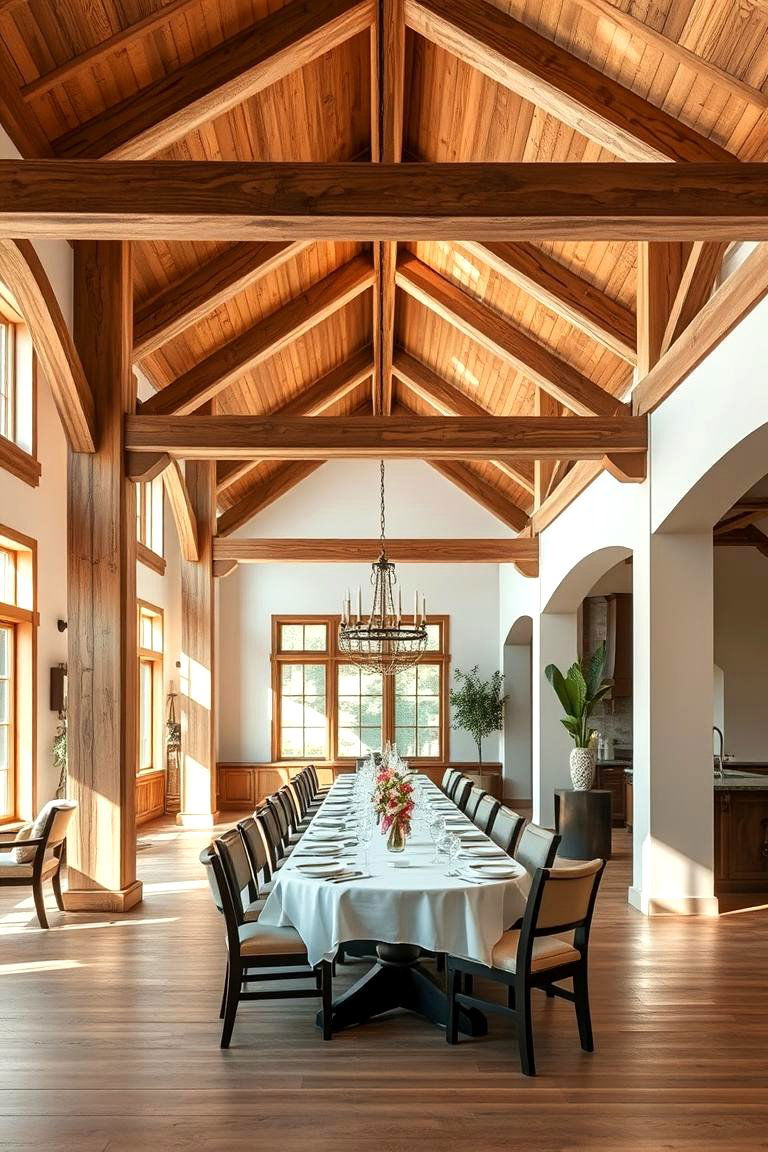 Exposed Beam Elegance - 24 Craftsman Dining Room Ideas