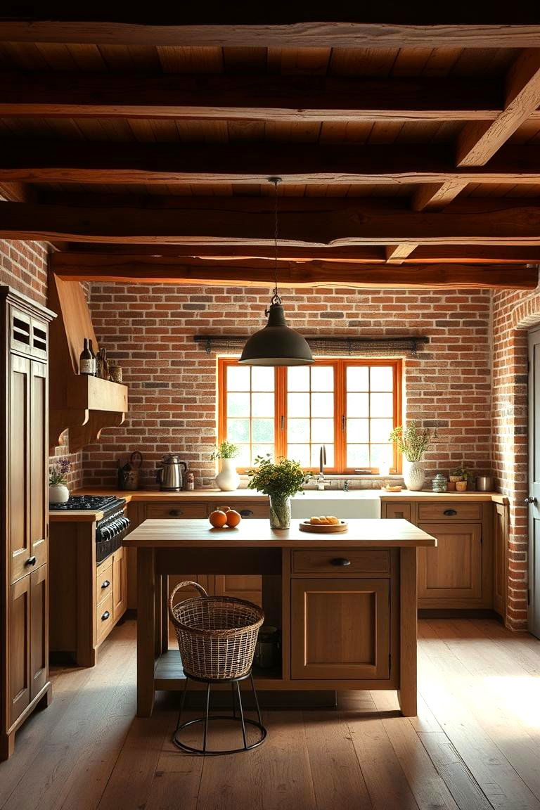 Exposed Beams and Brick Walls - 24 Cottage Kitchen Ideas