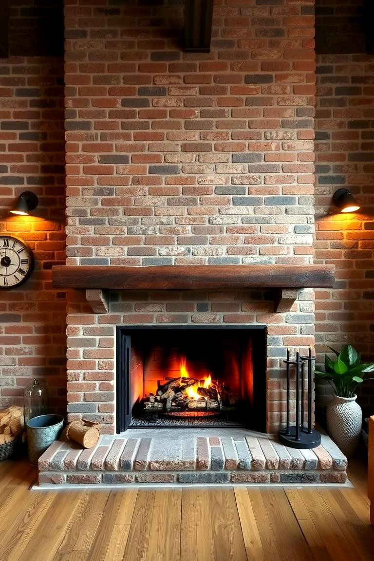 Exposed Brick Elegance - 24 Mid-century Modern Fireplace Ideas