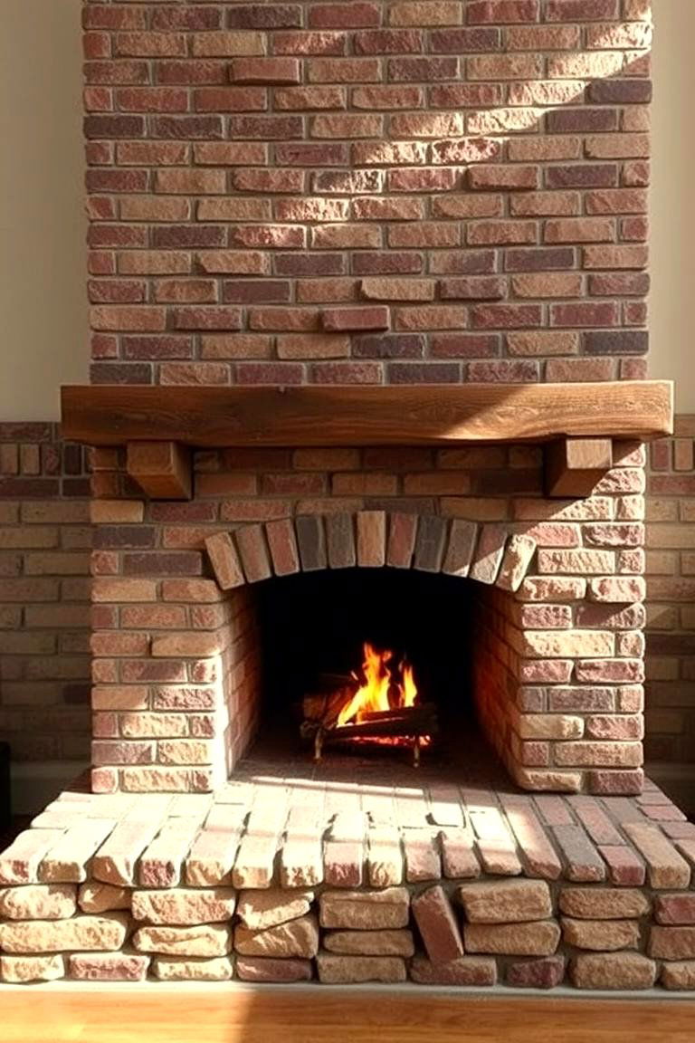 Exposed Brick Elegance - 24 Rustic Brick Fireplace Ideas