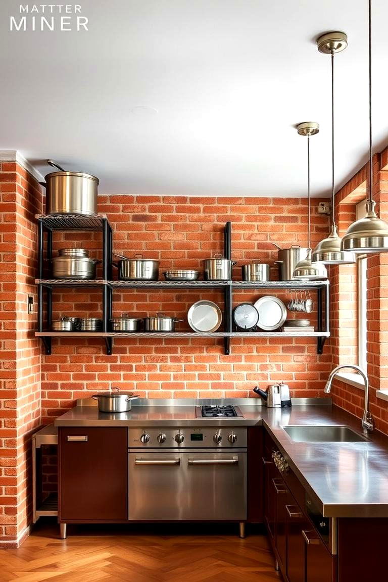 Exposed Brick Walls - 24 Industrial Kitchen Ideas