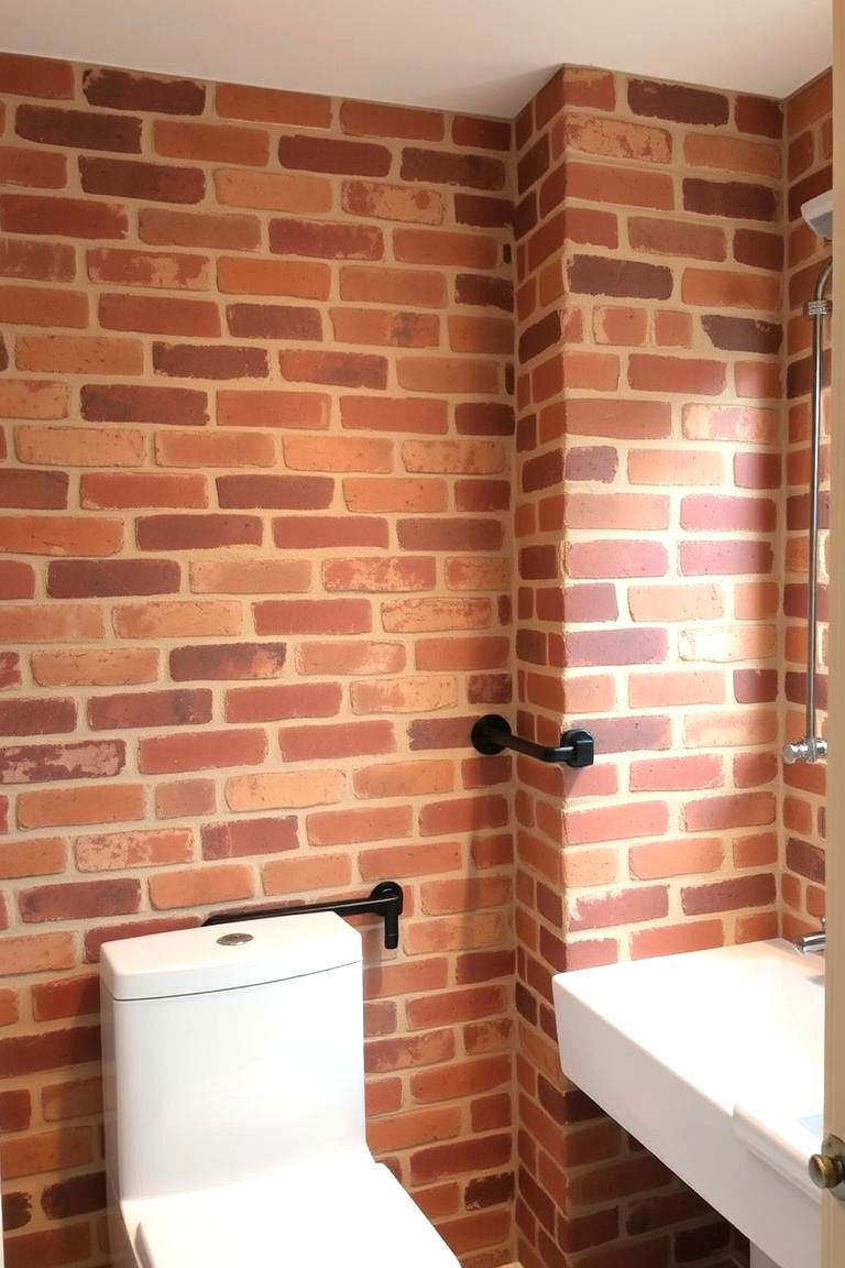Exposed Brick Walls - 24 Industrial Bathroom Ideas
