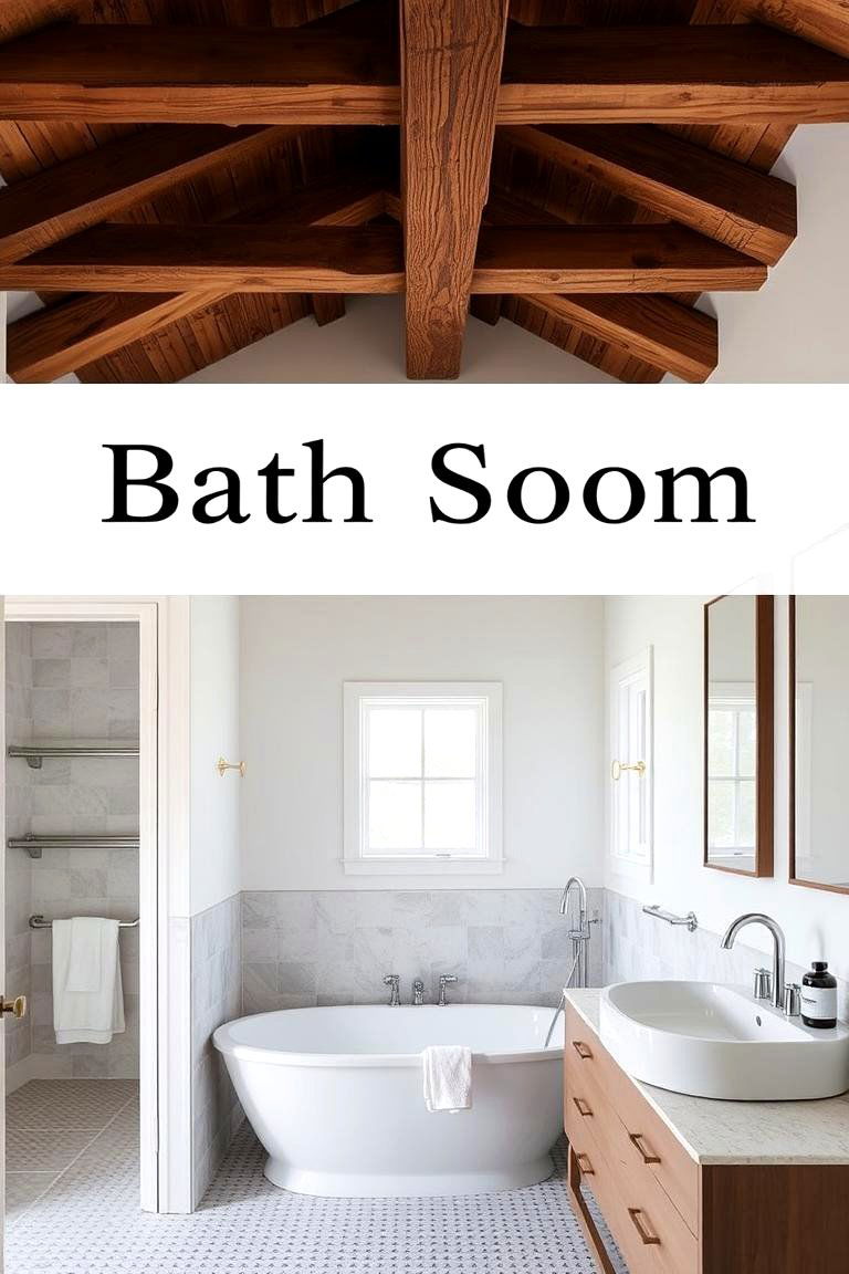 Exposed Ceiling Beams - 24 Industrial Bathroom Ideas