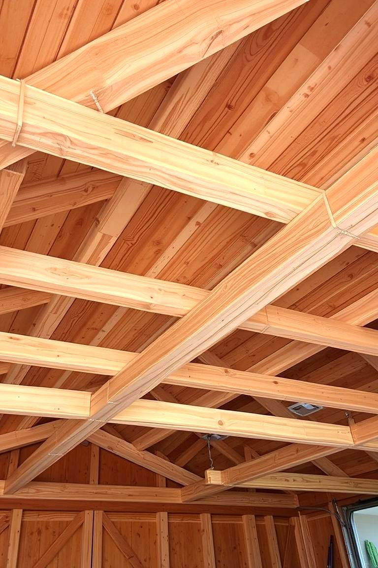 Exposed Ceiling Beams - 24 Rustic Garage Ideas