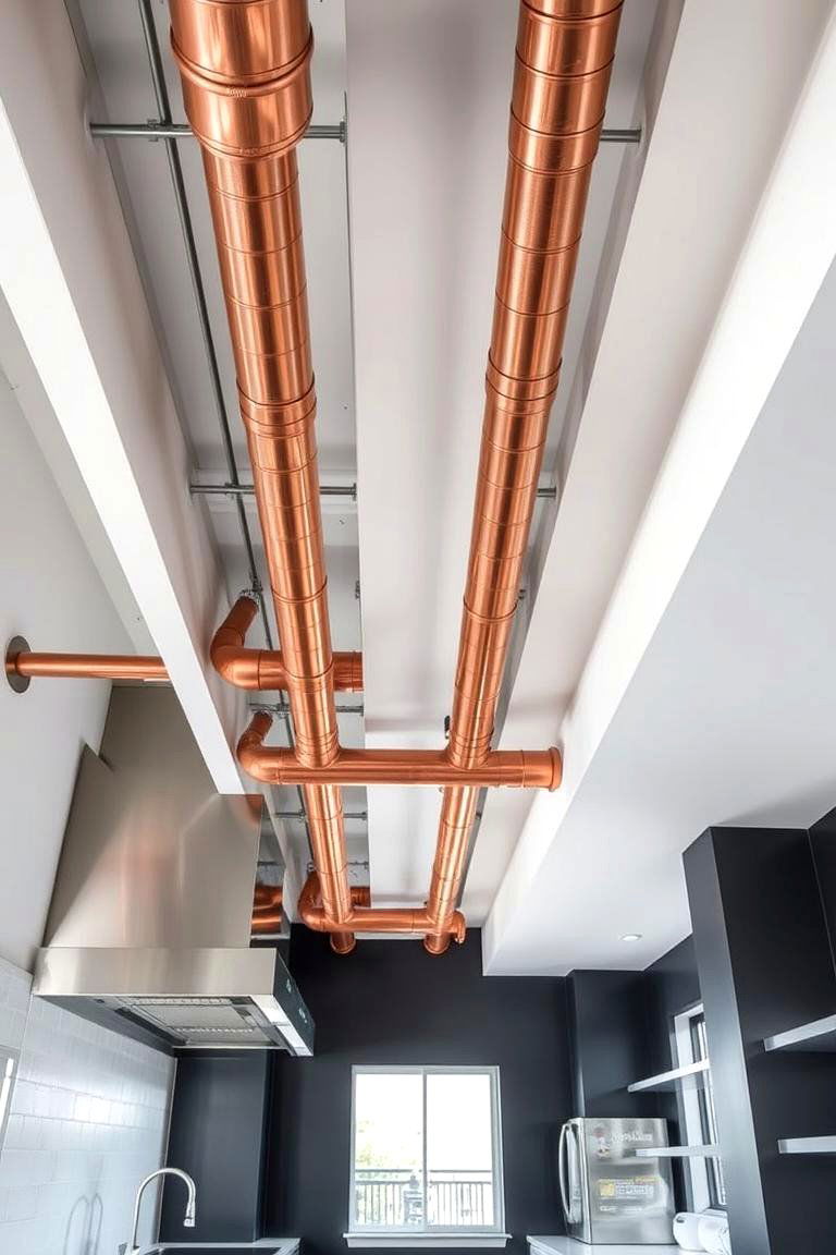 Exposed Ductwork and Pipes - 24 Industrial Kitchen Ideas