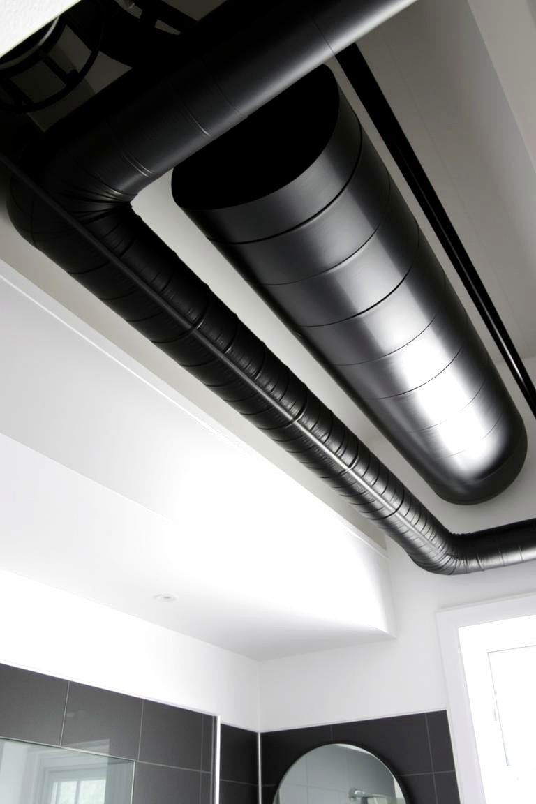 Exposed Ductwork - 24 Industrial Bathroom Ideas