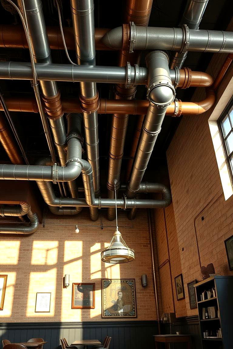 Exposed Pipe Architectural Details - 24 Steampunk Bedroom Ideas