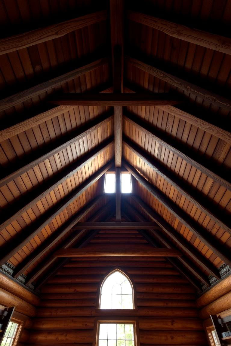 Exposed Wood Beam Ceiling - 24 Log Cabin Interior Design Ideas