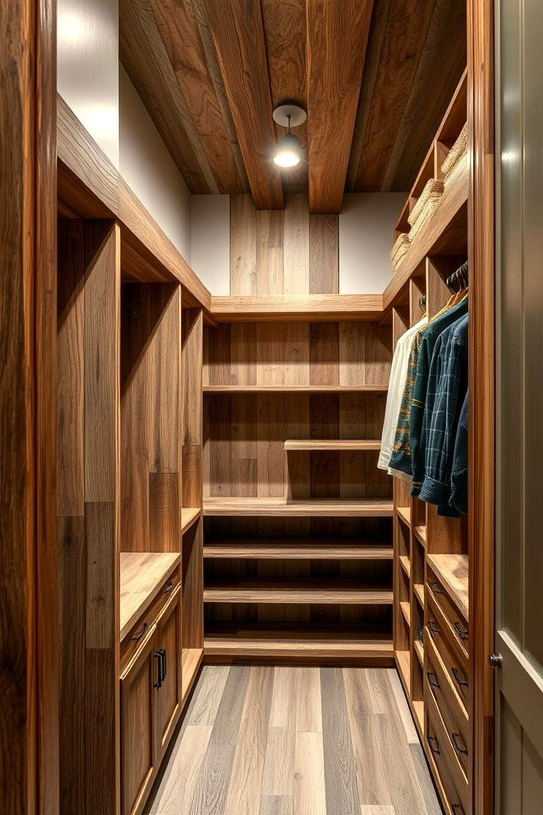 Exposed Wooden Beam Accents - 24 Rustic Closet Ideas