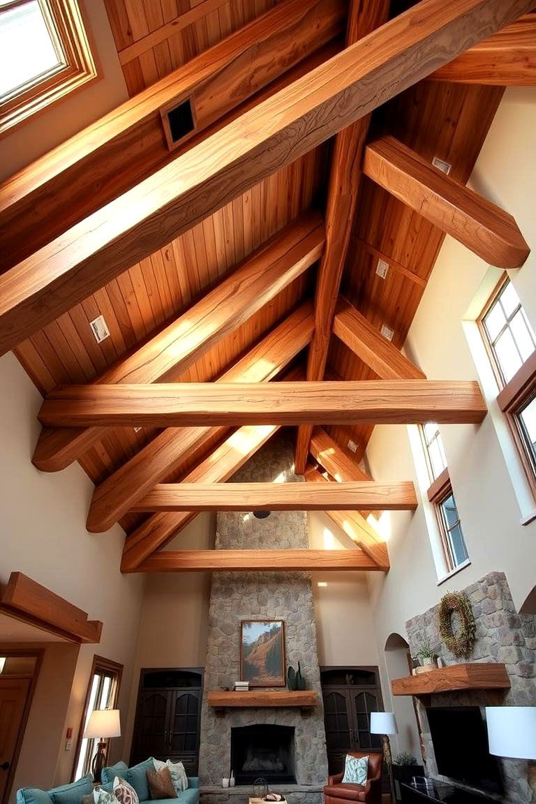 Exposed Wooden Beam Ceiling - 24 Rustic Ceiling Ideas