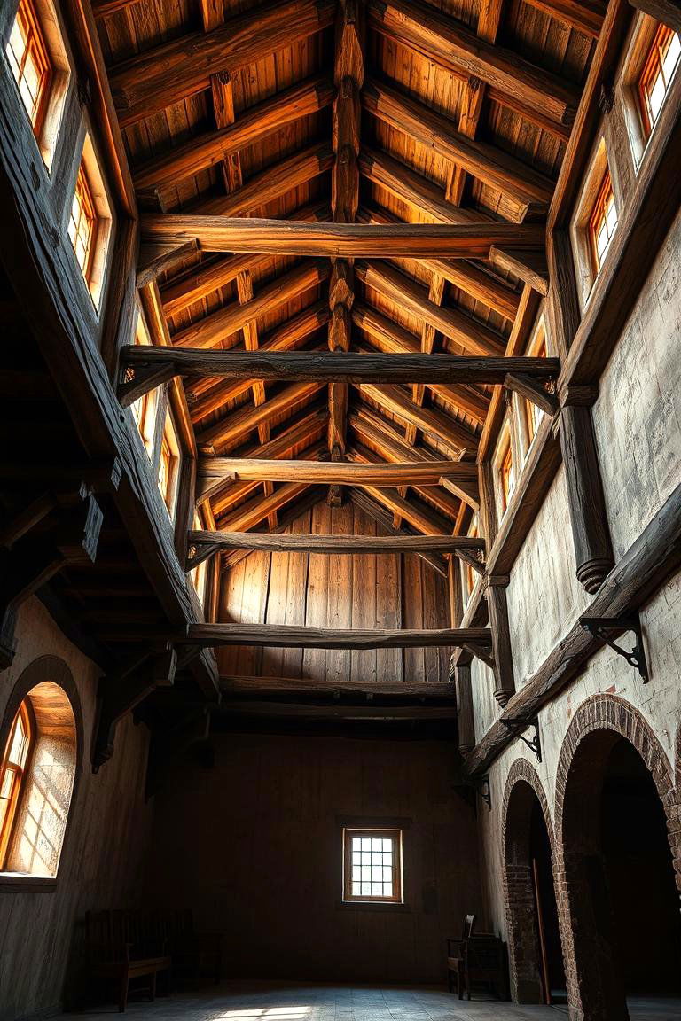 Exposed Wooden Beams - 24 Medieval Home Decor Ideas